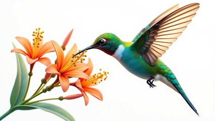 Obraz premium hummingbird and flower