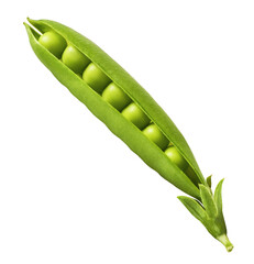 Fresh raw ripe Pods of Green Peas falling in the air isolated on white background. Food levitation...