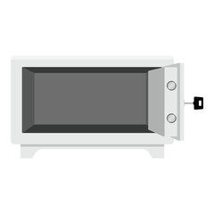 Fototapeta premium Metal steel safe with key to lock it for security