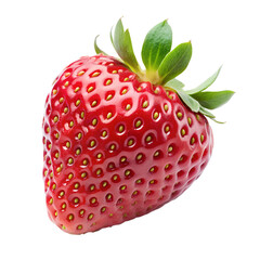 a simple single strawberries isolated on white background