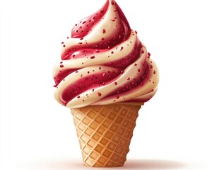 Delicious swirl ice cream cone