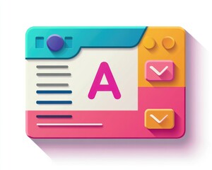 Colorful digital interface design.  A simple web page, application, or software interface