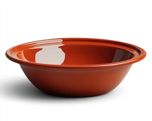 Empty terracotta-colored bowl