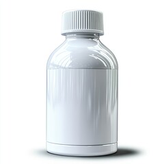 Empty white medicine bottle