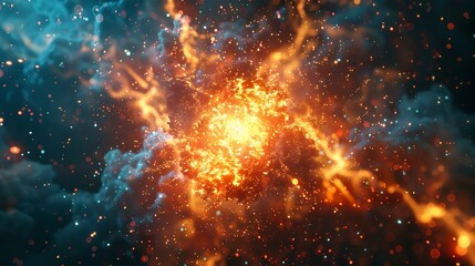 Vintage retro comics boom explosion crash bang cover book design with light and dots, Ai Generative.