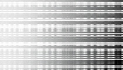 Obraz premium Abstract monochrome dotted gradient vector illustration with seamless horizontal lines and halftone texture, illustration, vintage