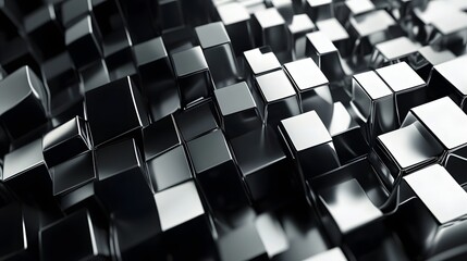 Abstract metallic cube pattern