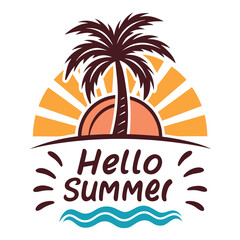 Fototapeta premium Summer vibes vector illustration. 
