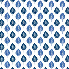 Abstract geometric blue leaf seamless pattern for fabric print  wallpaper  texture.