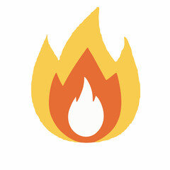 Cartoon flame vector, simple fire illustration