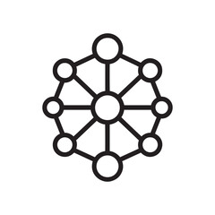 Vector graphic of a complex interconnected network.