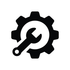 Gear and Wrench Icon Representing Maintenance or Settings