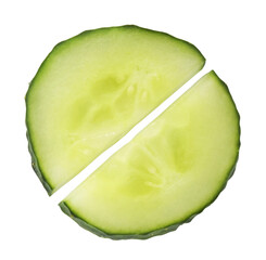 Fresh raw cucumber  falling in the air isolated on white background. Food levitation or zero...