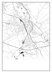 Czarno-Biała mapa Stargardu