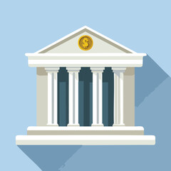 Fototapeta premium Financial institution building with golden seal