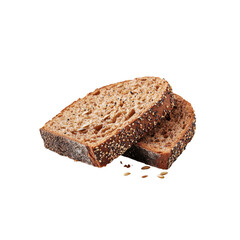 Two Slices of Crusty Multigrain Bread with Seeds