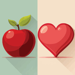 Fototapeta premium Apple and Heart Symbol Harmony
