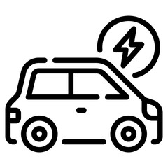 Electric Car Charging Icon