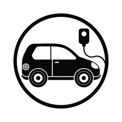 charging electric car icon vector art