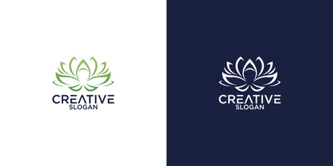 vector spa business logo lotus icon design	