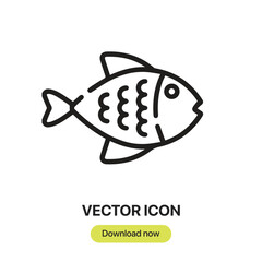 Fish icon vector. Linear-style sign for mobile concept and web design. Fish symbol illustration. Pixel vector graphics - Vector.	