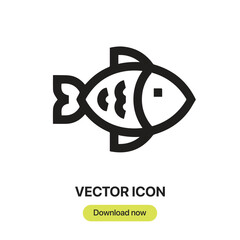 Fish icon vector. Linear-style sign for mobile concept and web design. Fish symbol illustration. Pixel vector graphics - Vector.	