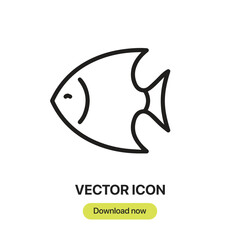Fish icon vector. Linear-style sign for mobile concept and web design. Fish symbol illustration. Pixel vector graphics - Vector.	