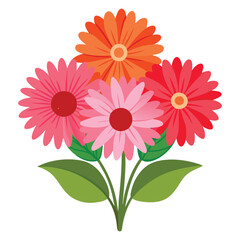 Beautiful-gerbera-tree-on-white background