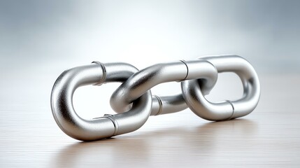 Obraz premium Three Metal Chain Links Strength