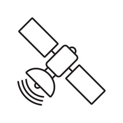 Satellite line icon, space satellite icon symbol.
