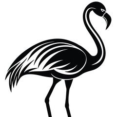 Naklejka premium Stylized Flamingo Silhouette Art