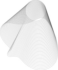 Circle blend out line. Wave element for design