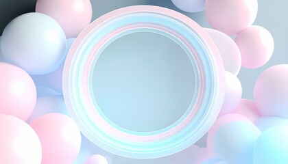 Abstract beautiful translucent circles border frame with copy space background, graphic resource
