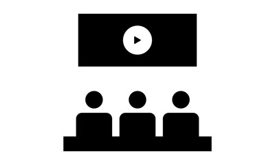 People Watching TV Icon Vector Illustration Design