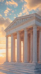 Obraz premium Ancient temple at sunset