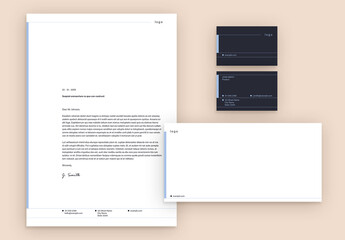 Minimal Stationery Set in Light Blue and Anthracite