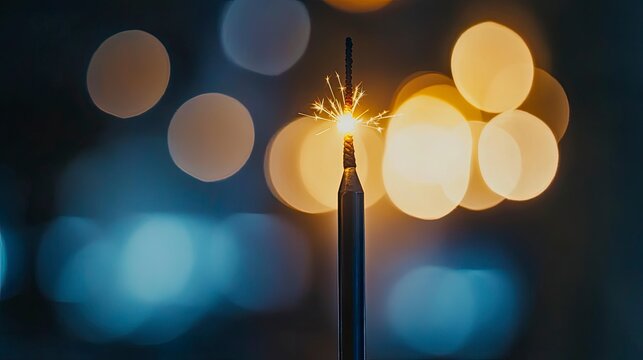 Sparkler with Lights Background