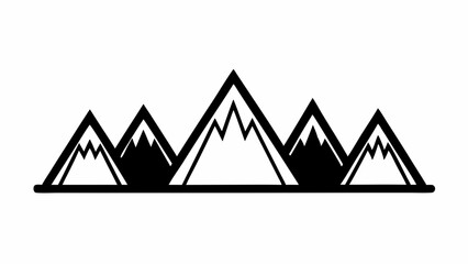 Minimalist Mountain Landscape Outline Vector for Nature and Travel Projects