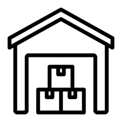 warehouse line icon