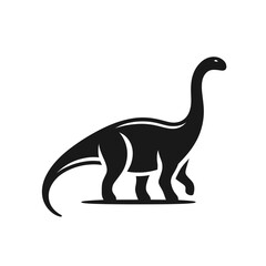 Diplodocus Dinosaur White Background Logotype