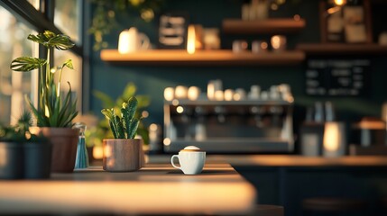 Coffee shop cafe interior design plants espresso cappuccino latte art aesthetic cozy modern minimalist