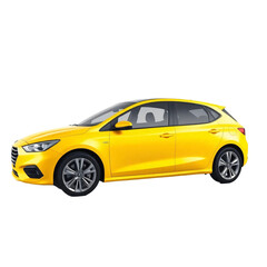 Naklejka premium Blank yellow car isolated on transparent background