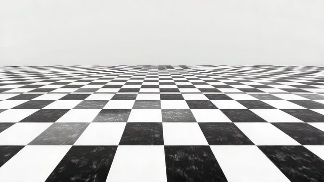 Checkerboard perspective floor optical illusion