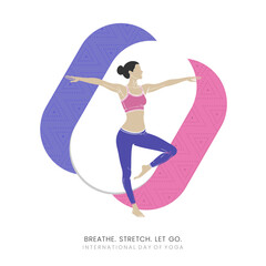 Creative Minimal Vector of a Woman doing Yoga with Indian Bandhani Pattern
