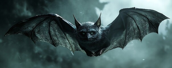 Night Creature Soaring in Mist