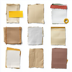 Fototapeta premium 9 different pieces of blank paper