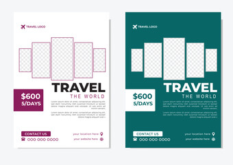 Creative Modern Fresh Clean Clear travel Flyer Design Template