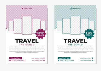 Creative Modern Fresh Clean Clear travel Flyer Design Template