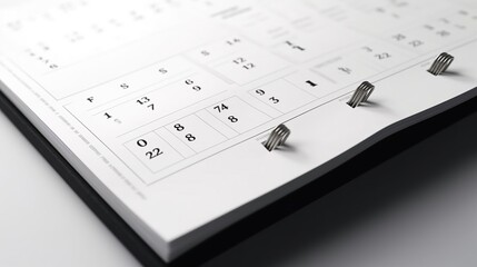 Blank calendar pages