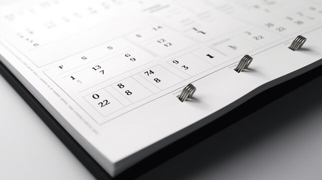 Blank calendar pages